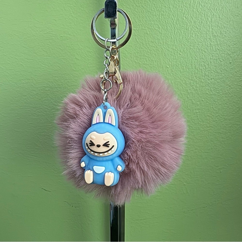 Fashion Monster Keychain~Blue With Pom Pom #2